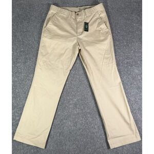 NWT LL Bean Comfort Stretch Performance Chinos Pants Athletic Fit Mens 34x29 Tan